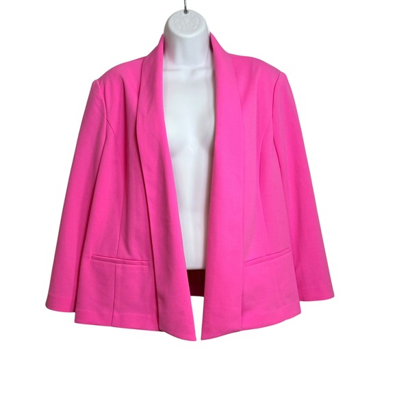 Anne Klein Jackets & Blazers - Anne Klein Womens Hot Pink Open Front Shawl Collar Blazer Jacket G7JM2T5936M